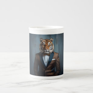 Caneca De Porcelana Tigre vestindo terno sob medida