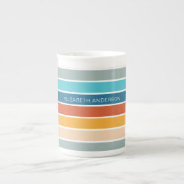 Caneca De Porcelana Tiras de Sunset Retroativo Modernas Personalizadas