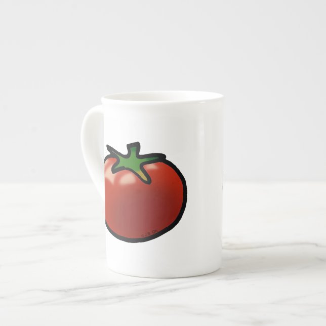 Caneca De Porcelana tomate vermelho (Frente Esquerda)