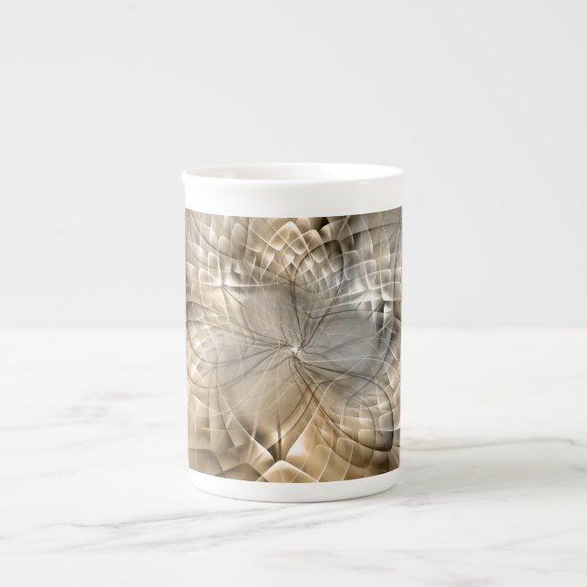 Caneca De Porcelana Tons da Terra Textura de Arte Fractal Moderna Abst (Frente)