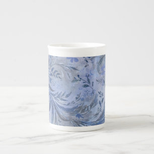 Caneca De Porcelana Tons Sonhadores Azuis Fumê Pintados