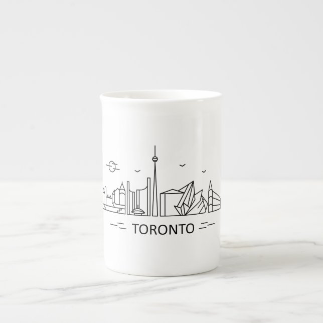 Caneca De Porcelana Toronto Canadá Lineart (Frente)
