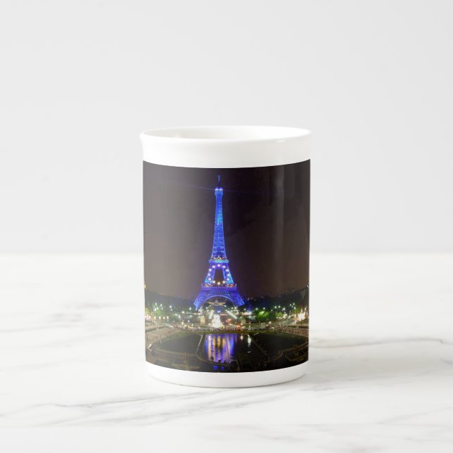 Caneca De Porcelana Torre Eiffel na noite, Paris (Frente)