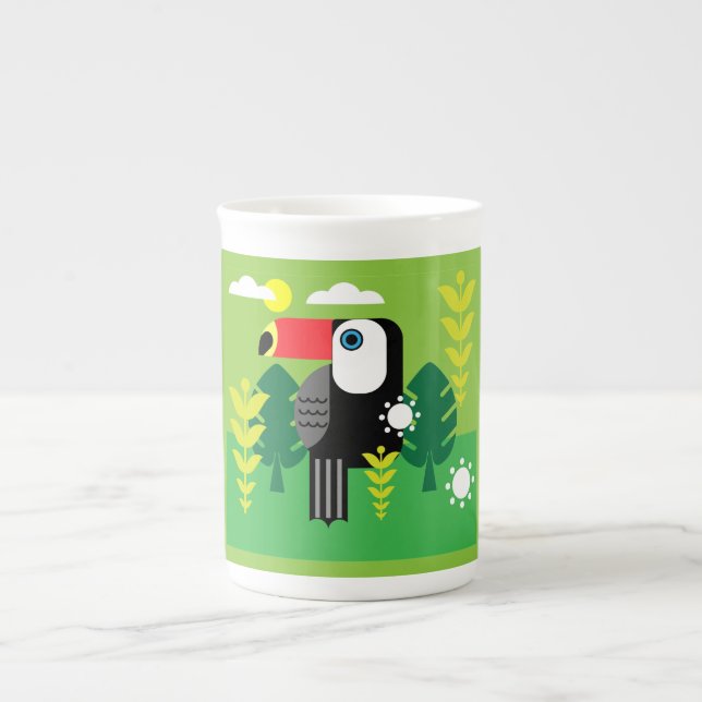 Caneca De Porcelana Toucan Tropical Bird (Frente)