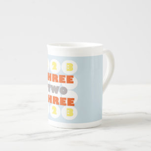 Caneca De Porcelana Três, dois, três Mug