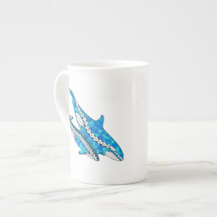 Caneca De Porcelana Tribal Orca Whales