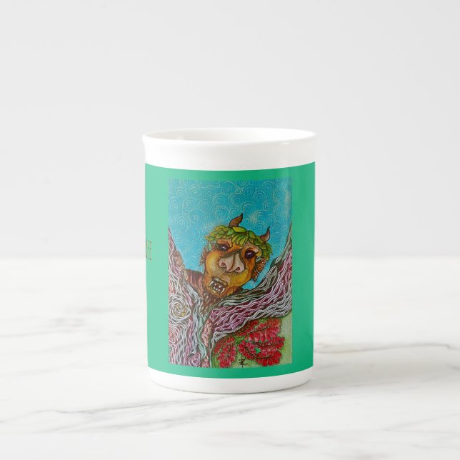 Caneca De Porcelana Troll da Árvore Emaranhada (Frente)