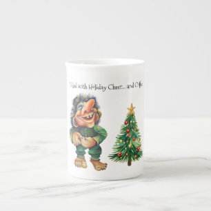 Caneca De Porcelana Troll de Natal barato e Delícia de Árvore