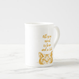 Caneca De Porcelana Tudo que você precisa é amor - Escolha a cor do