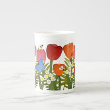 Caneca de porcelana Tulip Garden 10oz