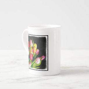 Caneca De Porcelana Tulip Painting - Arte Flor Original