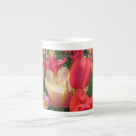 Caneca De Porcelana Tulipas do primavera