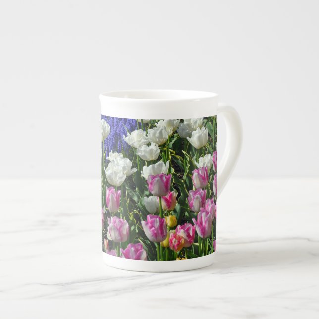 Caneca De Porcelana Tulipas primavera bonitas (Frente Esquerda)