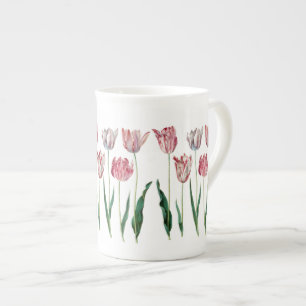 Caneca De Porcelana Tulipas Rosa Tulipas de Bona de Arte Bonita China