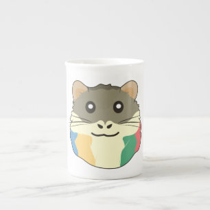 Caneca De Porcelana Um Bicho de Cartoon Bonito com um Scarf Multicolor