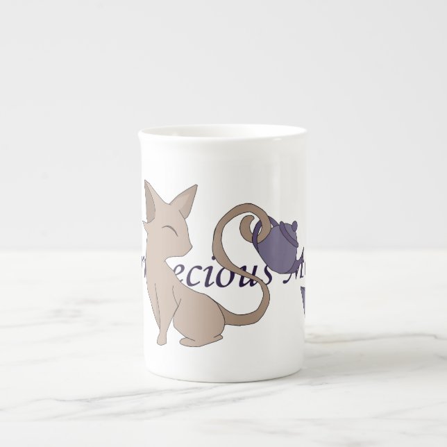 Caneca De Porcelana "Um momento de Purrecious" pode e bule (Frente)