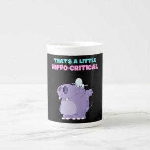 Caneca De Porcelana Um Pouco Roxo Hippo Engraçado Crítico Hippopotam