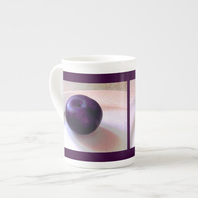 Caneca De Porcelana Uma Ameixa (Frente Esquerda)
