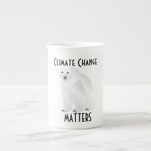 Caneca De Porcelana Urso Polar Mudanças Climáticas Importam (Frente)