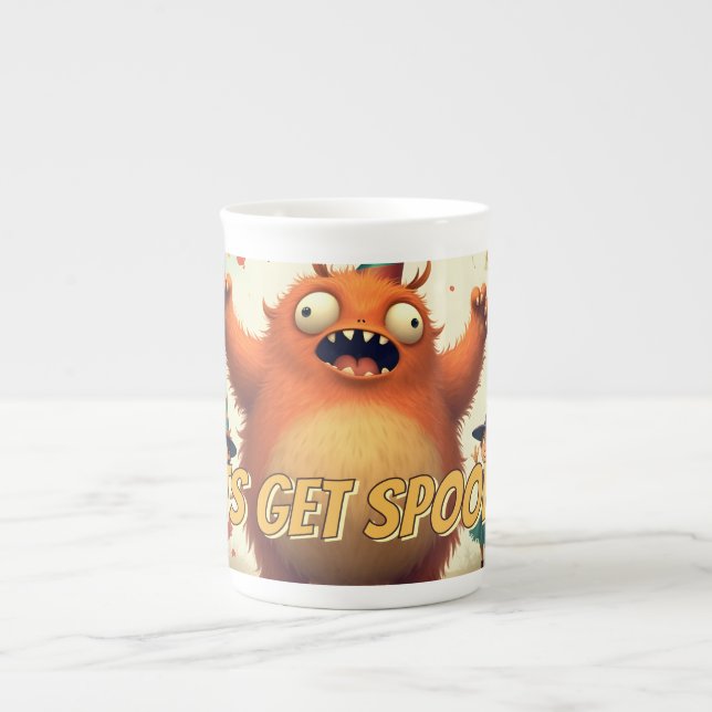 Caneca De Porcelana Vamos Ficar Assustadores – Diversão de Festa de Mo (Frente)
