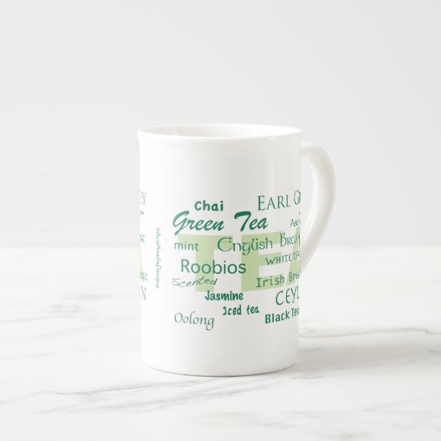 Caneca De Porcelana Variedades de Tea Time-Tea (Frente Esquerda)