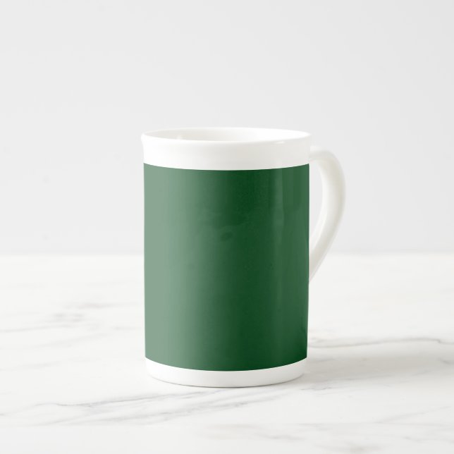Caneca De Porcelana Verde-pinheiro (cor sólida)  (Frente Esquerda)