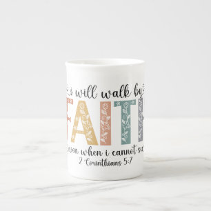 Caneca De Porcelana versículo inspirador da fé cristã
