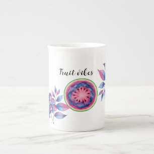 Caneca De Porcelana vibrações da Fruta espacial
