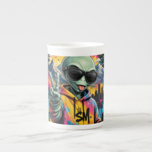 Caneca De Porcelana Vibrações Divertidas de Alien