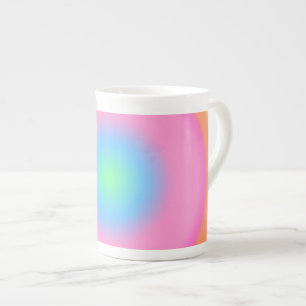 Caneca De Porcelana Vibrações Positivas - Gradiente Radial Colorido