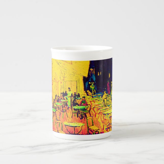 Caneca De Porcelana Vincent Van Gogh - Café Terrace À Noite - Pop Art (Frente)