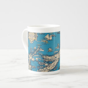 Caneca De Porcelana Vintage - Antigo mapa das Ilhas Bermudas