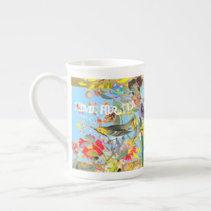Caneca De Porcelana Vintage Bohemian Sky Blue
