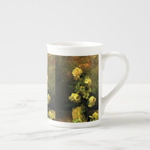 Caneca De Porcelana Vintage Charles Ethan Porter Yellow Roses in a Vas
