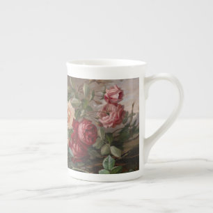 Caneca De Porcelana Vintage E. Hariel Rosa