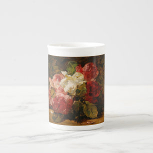 Caneca De Porcelana Vintage French Georges Jeannin Rosa III