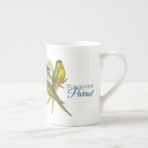 Caneca De Porcelana Vintage Turquoise Parrot Mug