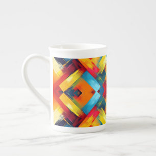 Caneca De Porcelana Vintage Vibs Em Cores: Na moda Geométrico Forms