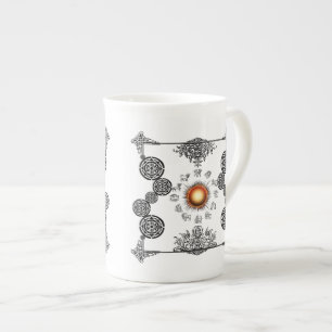Caneca De Porcelana Vintage Zodiac Art Deco Design Bone China Mug
