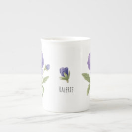 Caneca De Porcelana Violetas Flor de Nascimento de Fevereiro