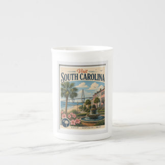 Caneca De Porcelana Visite Viagens Antigas da Carolina do Sul