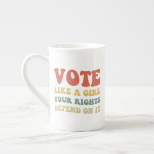 Caneca De Porcelana Vote Como Uma Garota Seus Direitos Dependem Disso