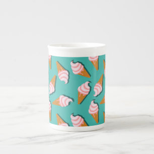 Caneca De Porcelana Waffle cones ice cream and frozen yogurt pattern