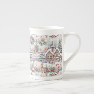 Caneca De Porcelana Wallpaper da Cena de Natal