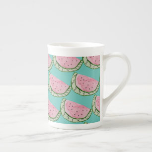 Caneca De Porcelana Watercolor Watermelon Doodles Pintados
