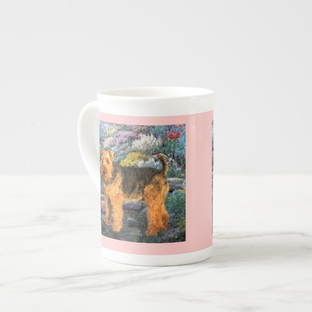 Caneca De Porcelana Welsh Terrier Art (Frente Esquerda)