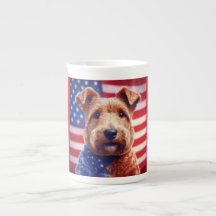 Welsh Terrier Com Bandeira Americana E Bandana