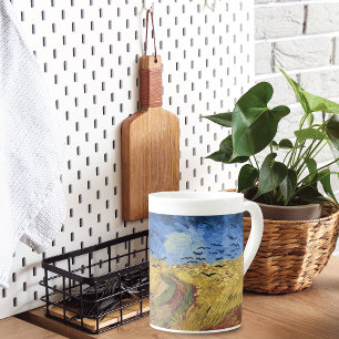 Caneca De Porcelana Wheatfield and Crows por Van Gogh