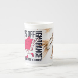 Caneca De Porcelana Whimsical Red Book Character Ignorance Banned 