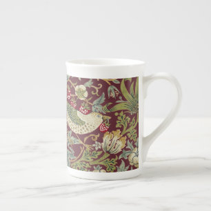 Caneca De Porcelana William Morris Strawberry Thief Patterno Têxtil